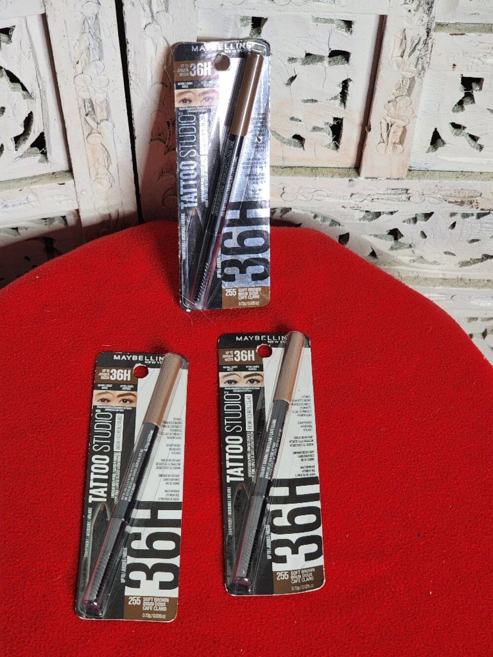 Maybelline New York Tattoo Studio 36H Brow Pencil 026oz Color 255 Soft Brown 3pk